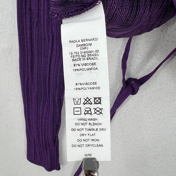 PAOLA BERNARDI Andressa Cropped Cardigan Medium Purple Sparkle Knit Long Sleeve - Picture 10 of 13